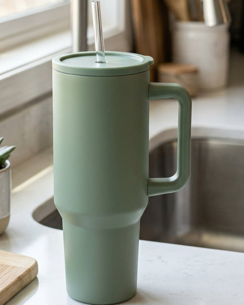 Vlykb Insulated Straw Tumbler Sage 40 oz
