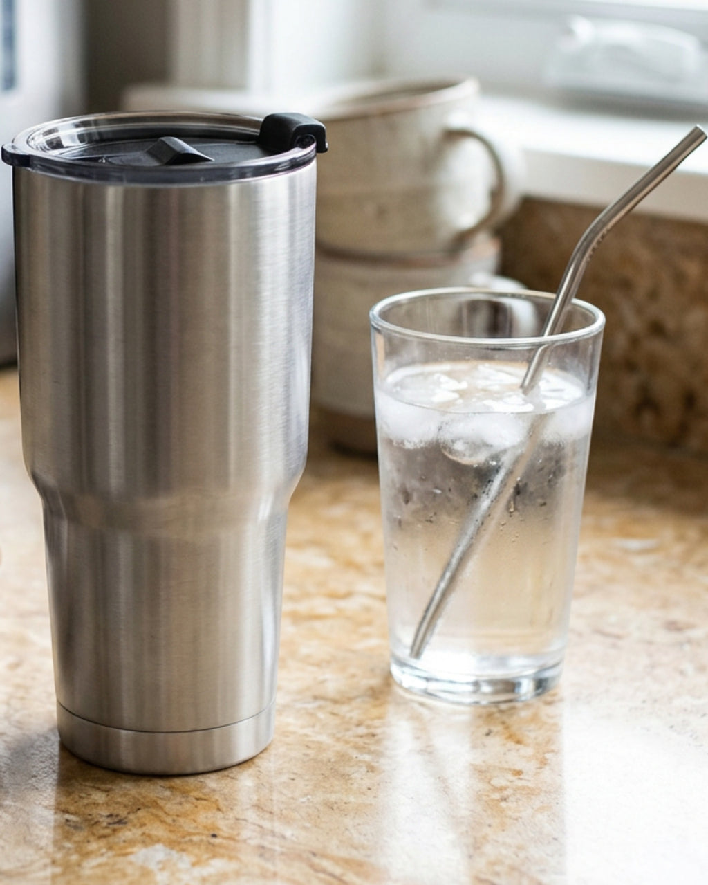 Vlykb Stainless Steel Tumbler Silver 24 oz