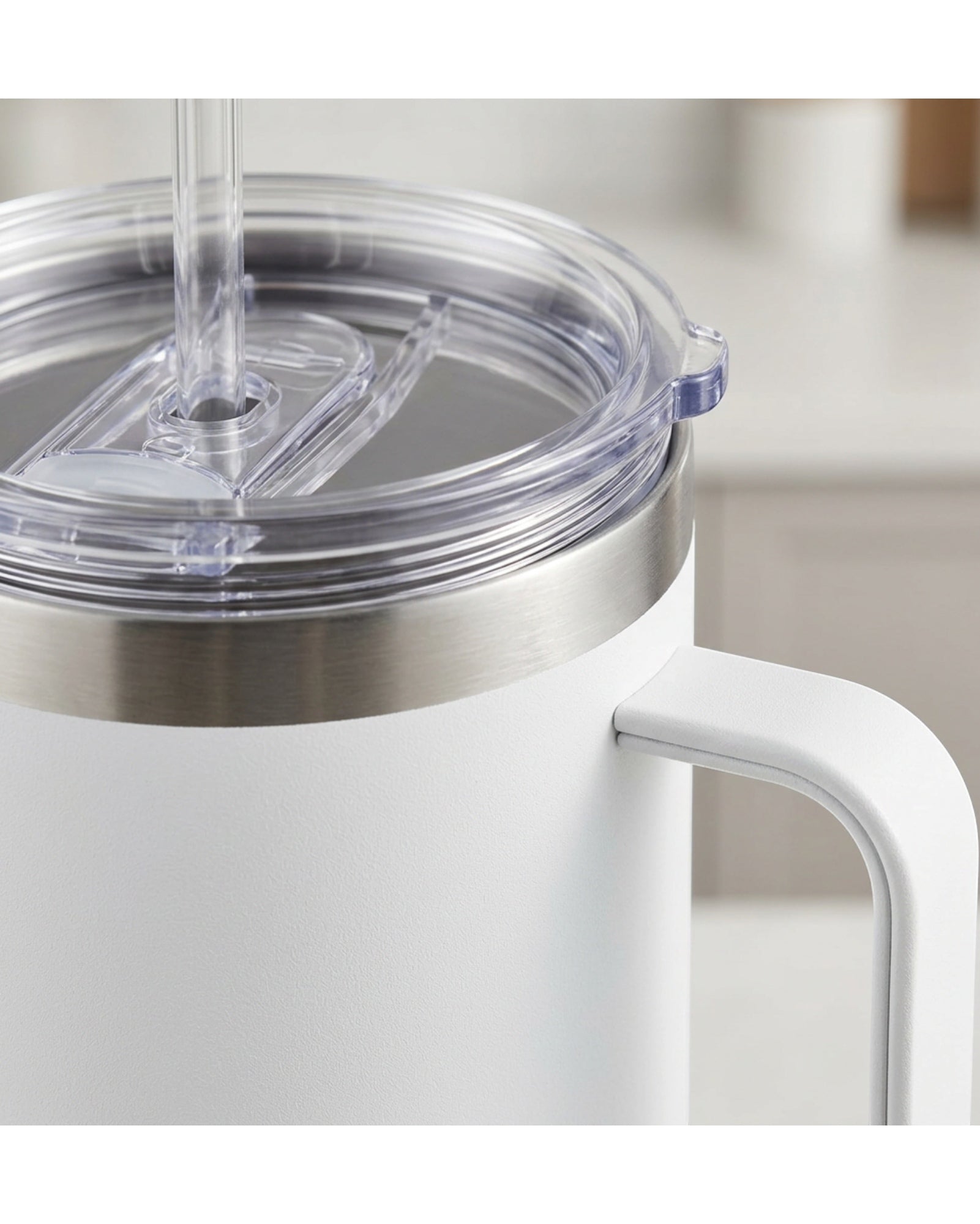 Vlykb Travel Tumbler White 30 oz with Handle